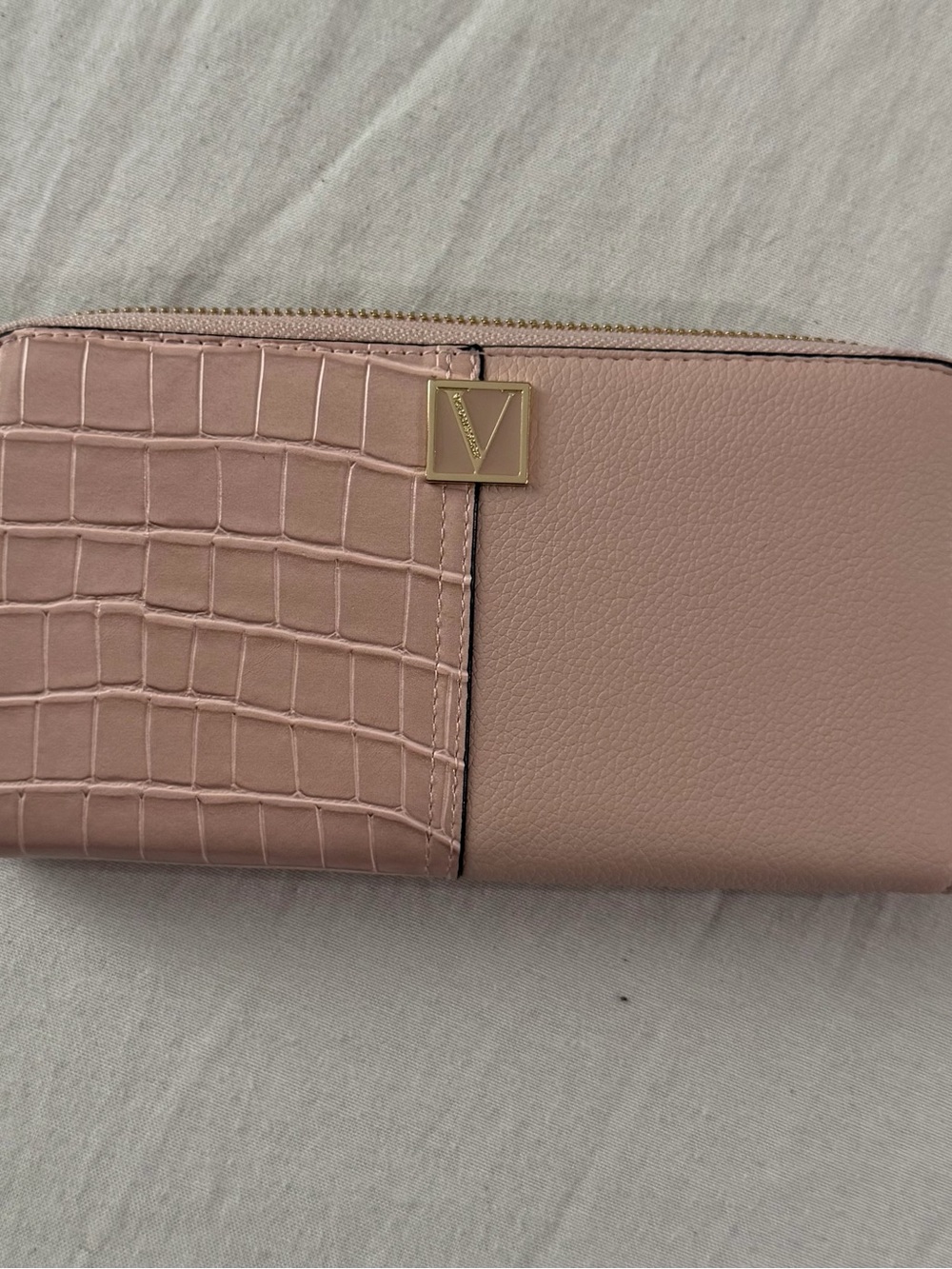 Victoria's Secret Pink Croc-Embossed Zip Around Wallet